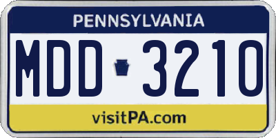 PA license plate MDD3210