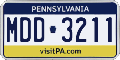 PA license plate MDD3211