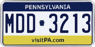 PA license plate MDD3213