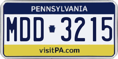PA license plate MDD3215