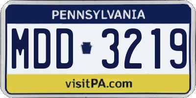 PA license plate MDD3219