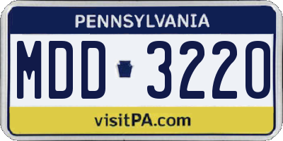 PA license plate MDD3220