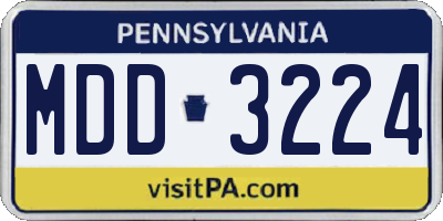 PA license plate MDD3224