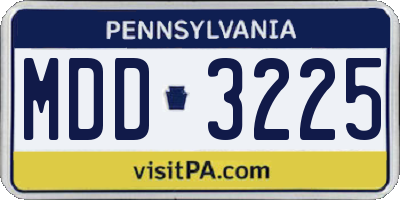PA license plate MDD3225
