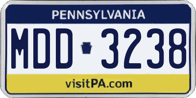 PA license plate MDD3238