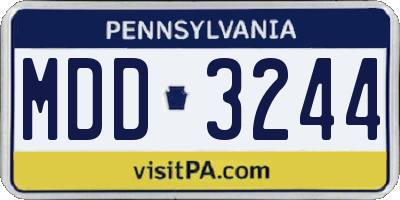 PA license plate MDD3244