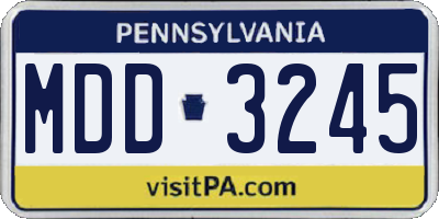 PA license plate MDD3245