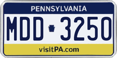 PA license plate MDD3250