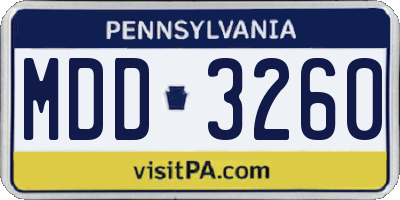 PA license plate MDD3260