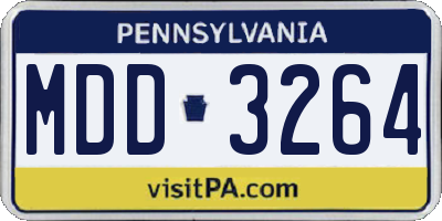 PA license plate MDD3264