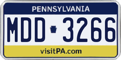 PA license plate MDD3266