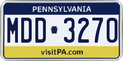 PA license plate MDD3270