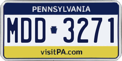 PA license plate MDD3271