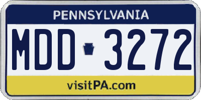 PA license plate MDD3272
