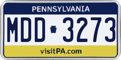 PA license plate MDD3273