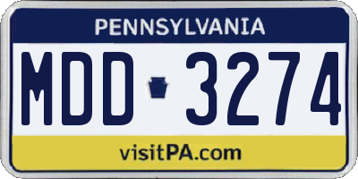 PA license plate MDD3274