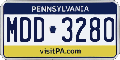 PA license plate MDD3280