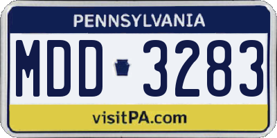 PA license plate MDD3283