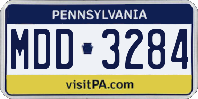 PA license plate MDD3284