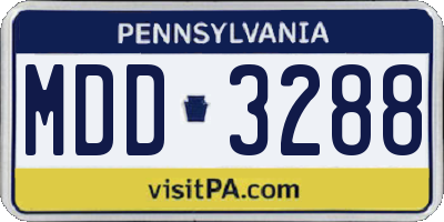 PA license plate MDD3288