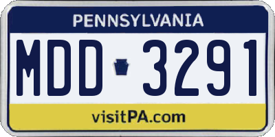 PA license plate MDD3291
