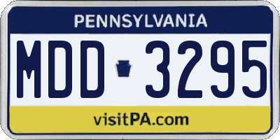 PA license plate MDD3295
