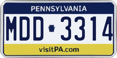 PA license plate MDD3314