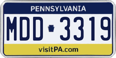 PA license plate MDD3319