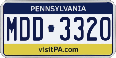 PA license plate MDD3320