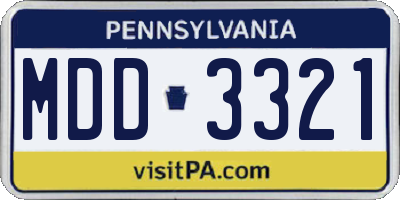 PA license plate MDD3321