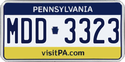 PA license plate MDD3323