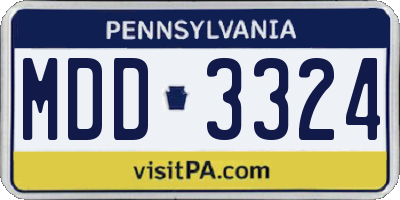 PA license plate MDD3324