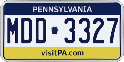 PA license plate MDD3327