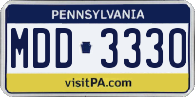 PA license plate MDD3330