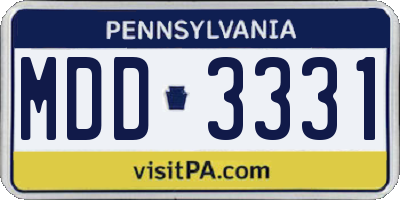 PA license plate MDD3331