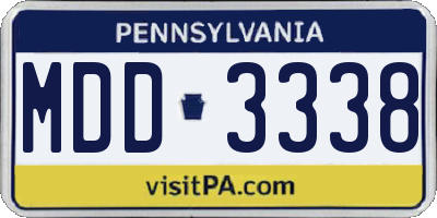PA license plate MDD3338