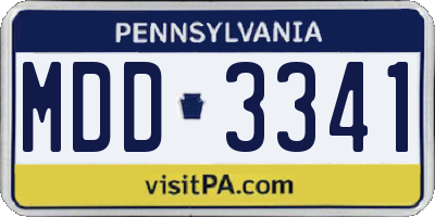 PA license plate MDD3341