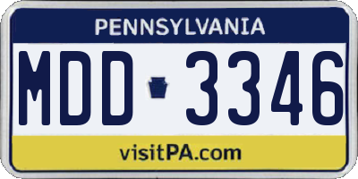 PA license plate MDD3346