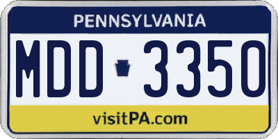 PA license plate MDD3350