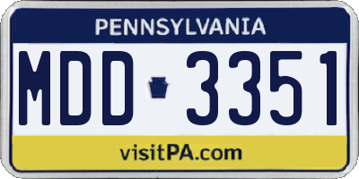 PA license plate MDD3351