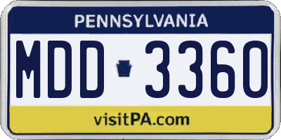 PA license plate MDD3360