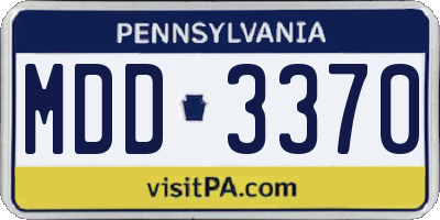 PA license plate MDD3370