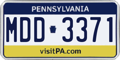 PA license plate MDD3371