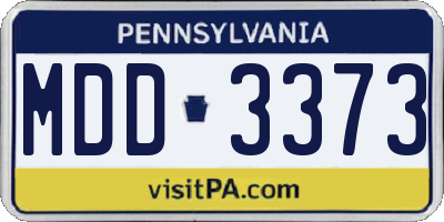 PA license plate MDD3373