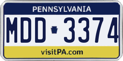PA license plate MDD3374