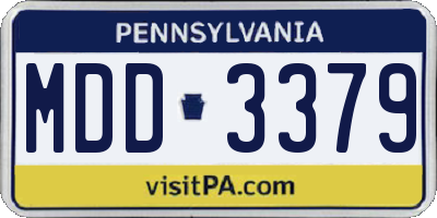 PA license plate MDD3379