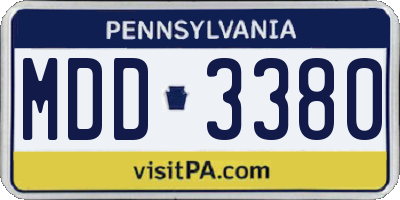 PA license plate MDD3380