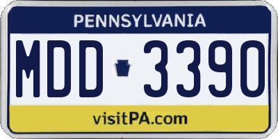 PA license plate MDD3390