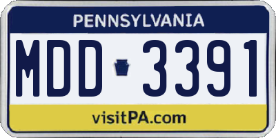 PA license plate MDD3391