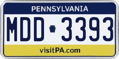 PA license plate MDD3393